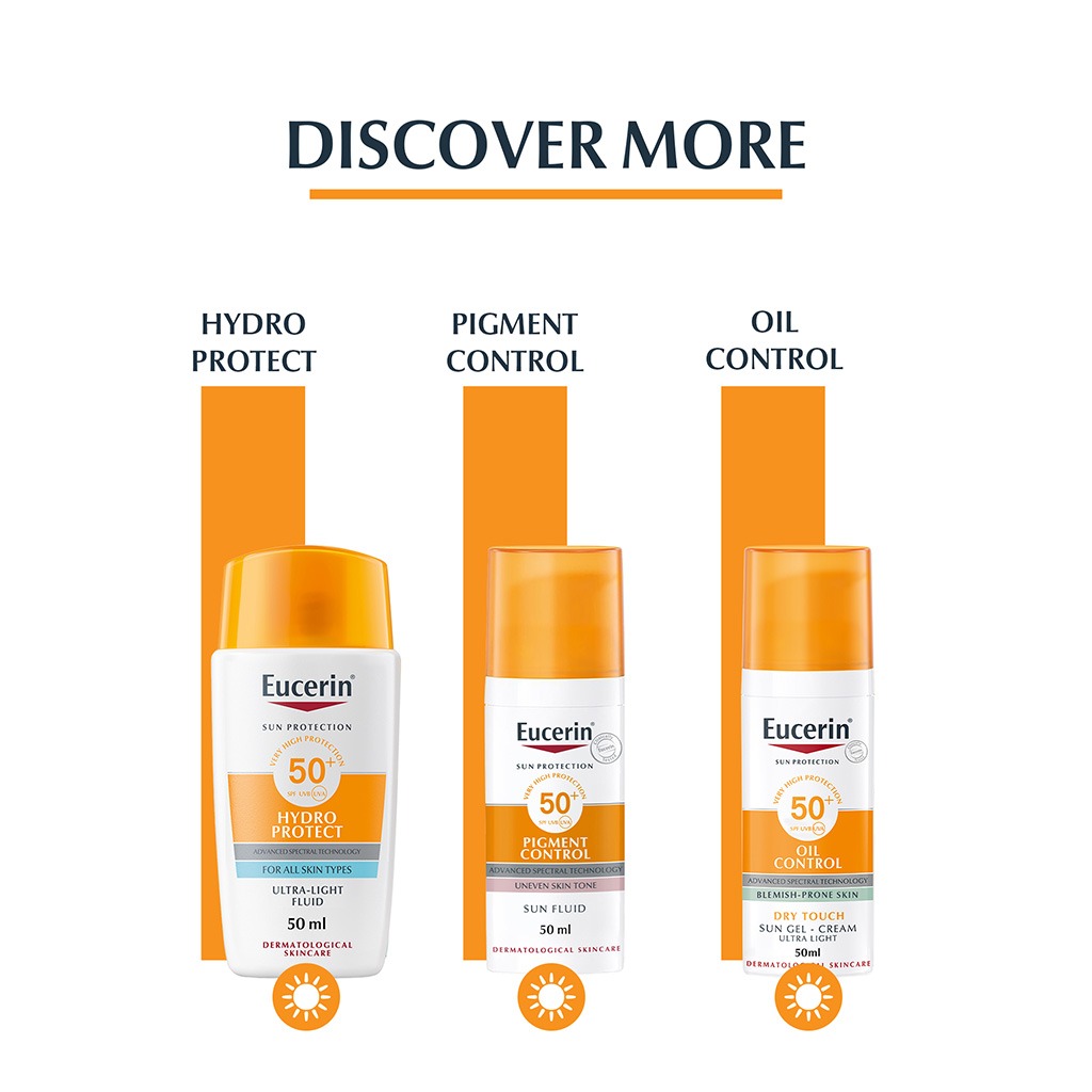 Eucerin Sun Pigment Control Medium Tinted Gel-Cream SPF50+ Sunscreen For Hyperpigmentation 50ml