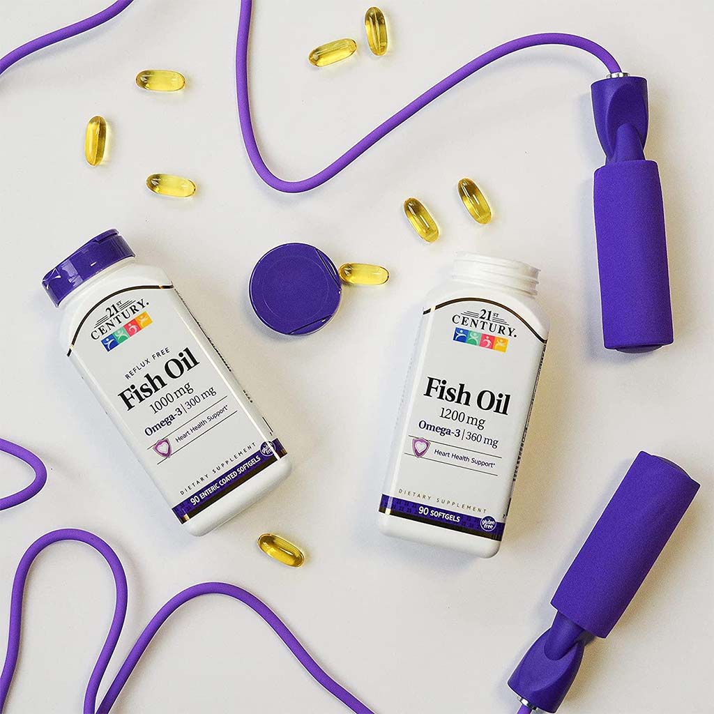 21st Century Omega 3 1000mg Fish Oil Supplement Softgels, Pack of 300's