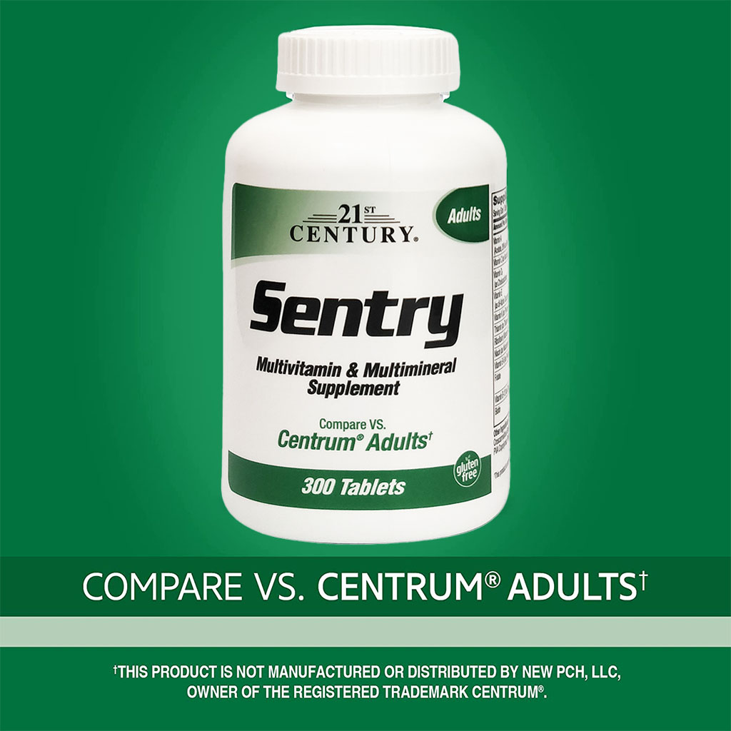 21st Century Sentry Adult Multivitamin & Multimineral Supplement Tablets, Pack of 300's