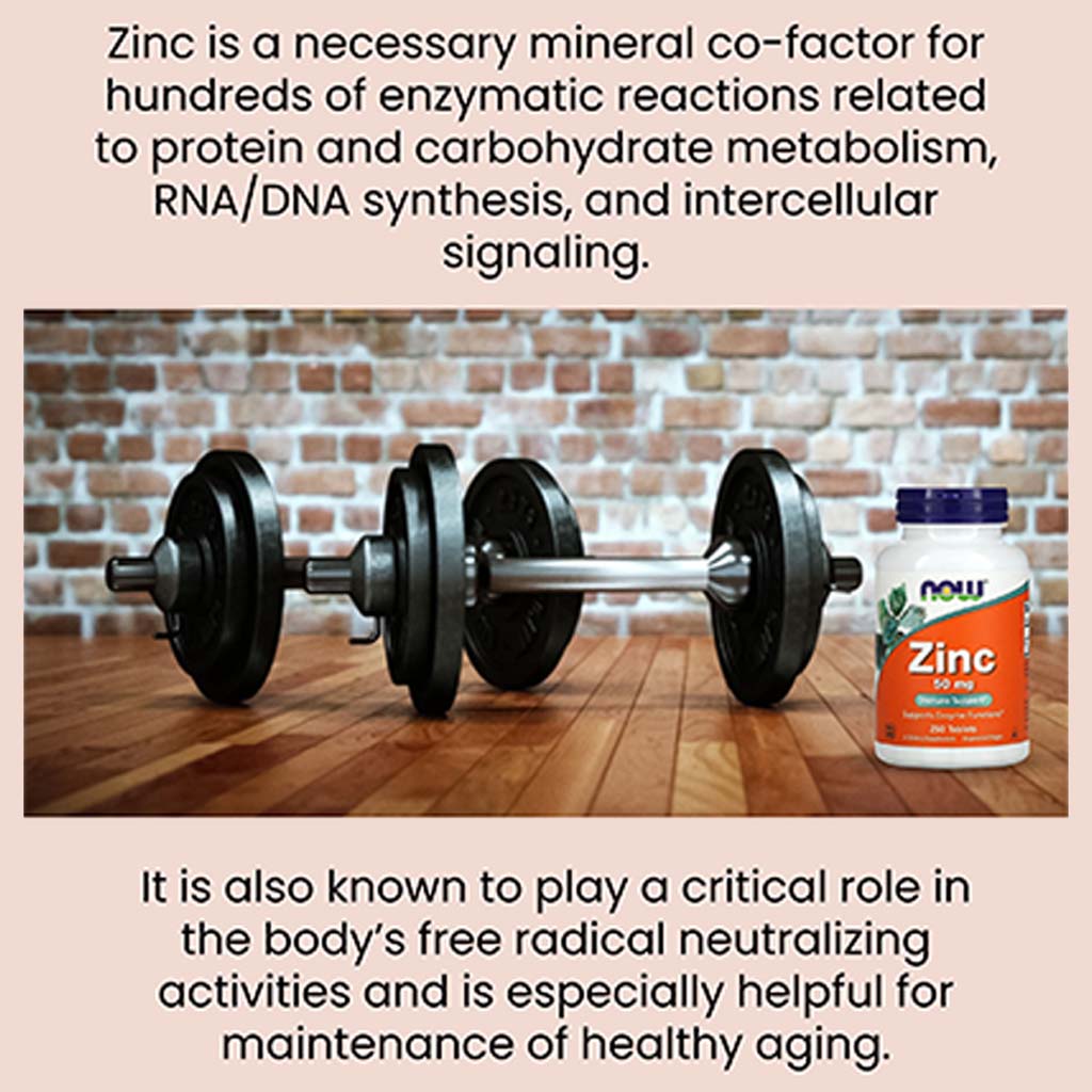 Now Zinc 50mg Tablets For Immune Support, Pack of 250's