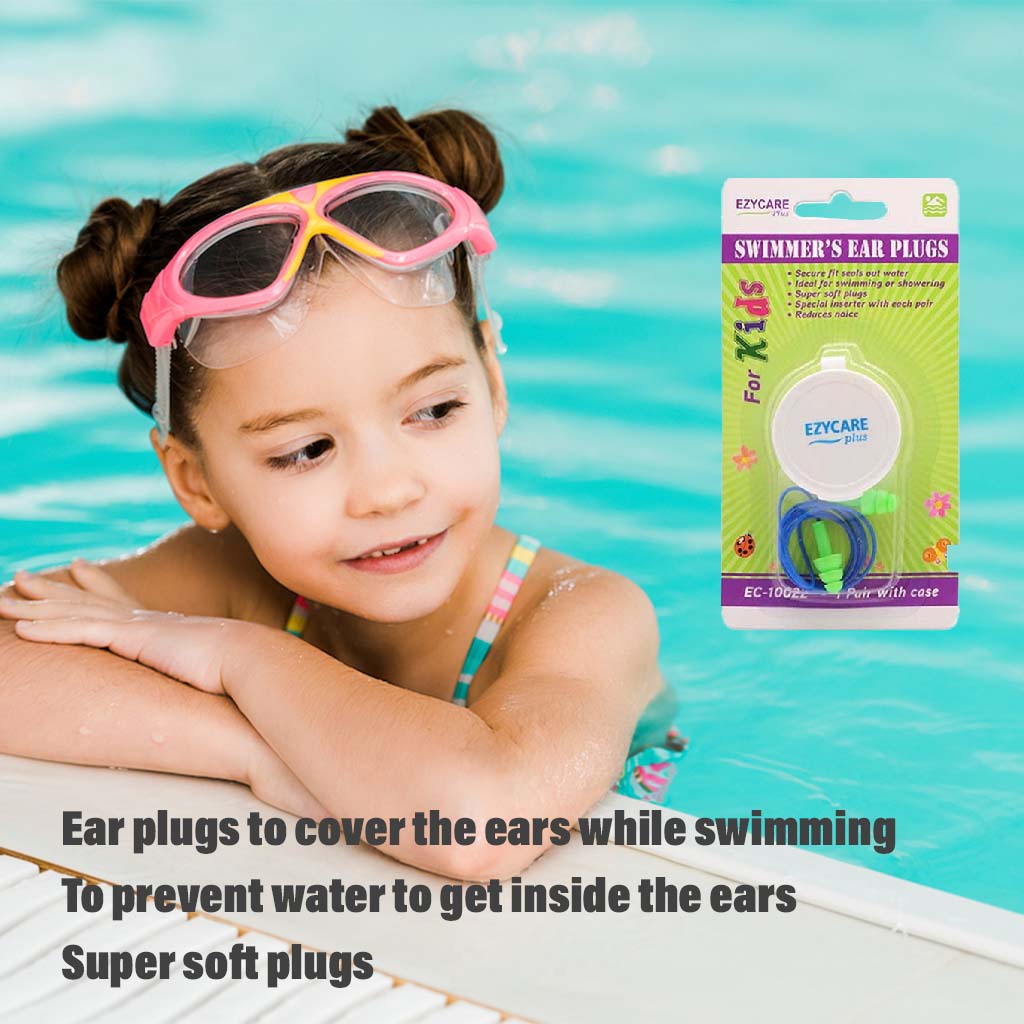 Ezycare Plus Swimmer's Ear Plugs For Kids With Case, Pack of 1 Pair