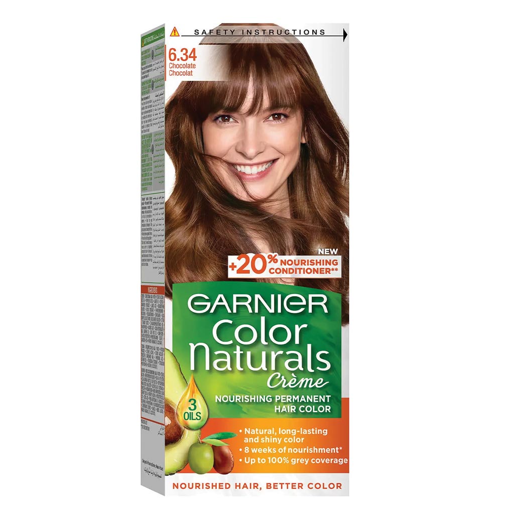 Garnier Color Naturals Cream Hair Color 6.34 Chocolate Kit