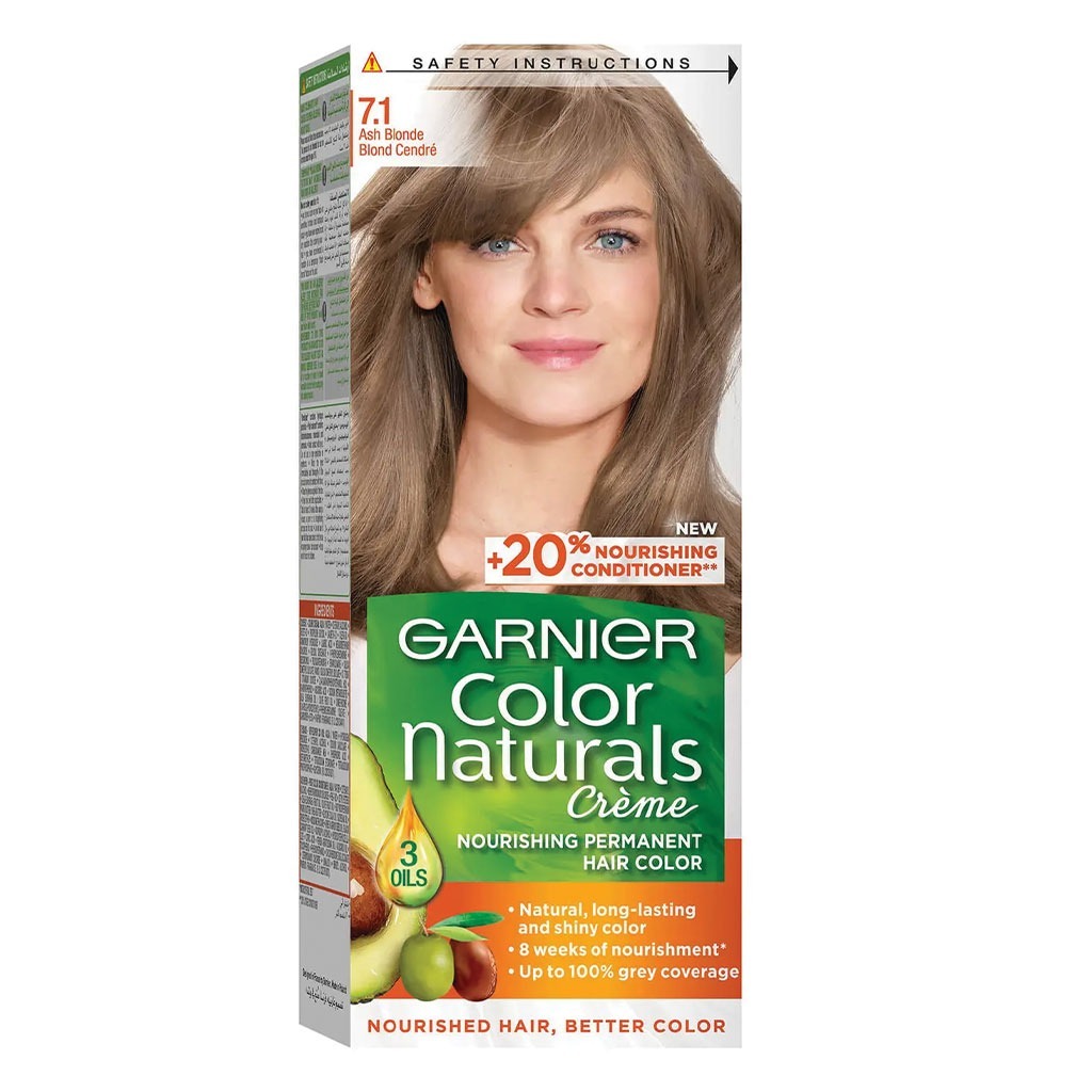 Garnier Color Naturals Cream Hair Color 7.1 Ash Blonde Kit