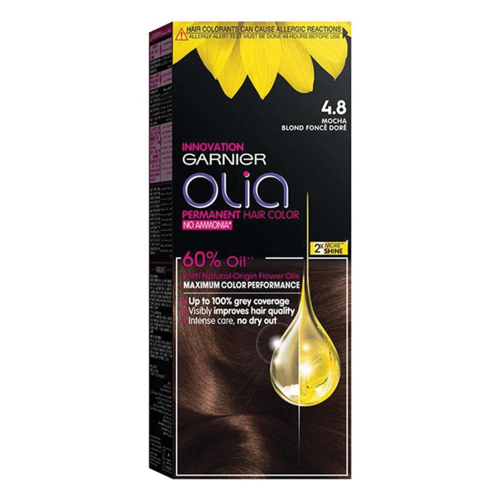 Garnier Olia Permanent Hair Color 4.8 Mocha Kit