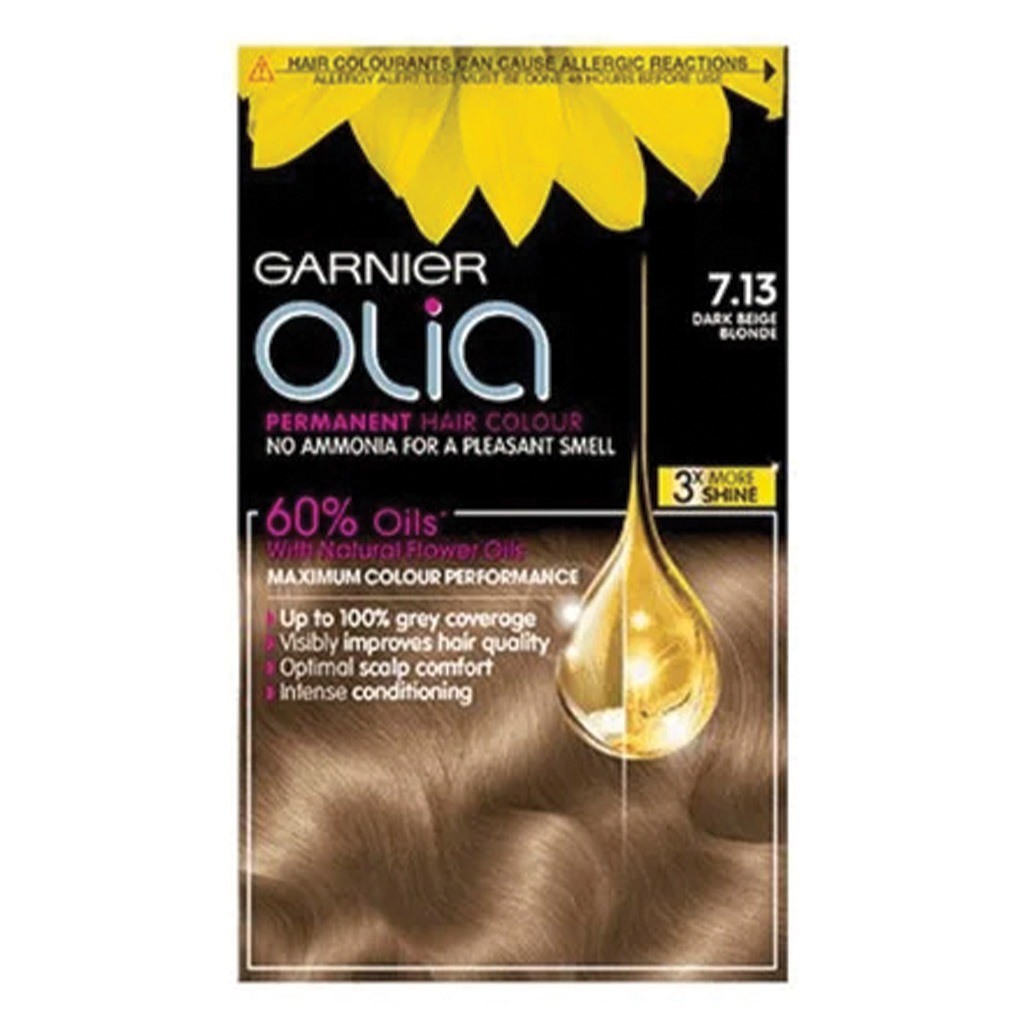 Garnier Olia Permanent Hair Color 7.1 Beige Dark Blonde Kit