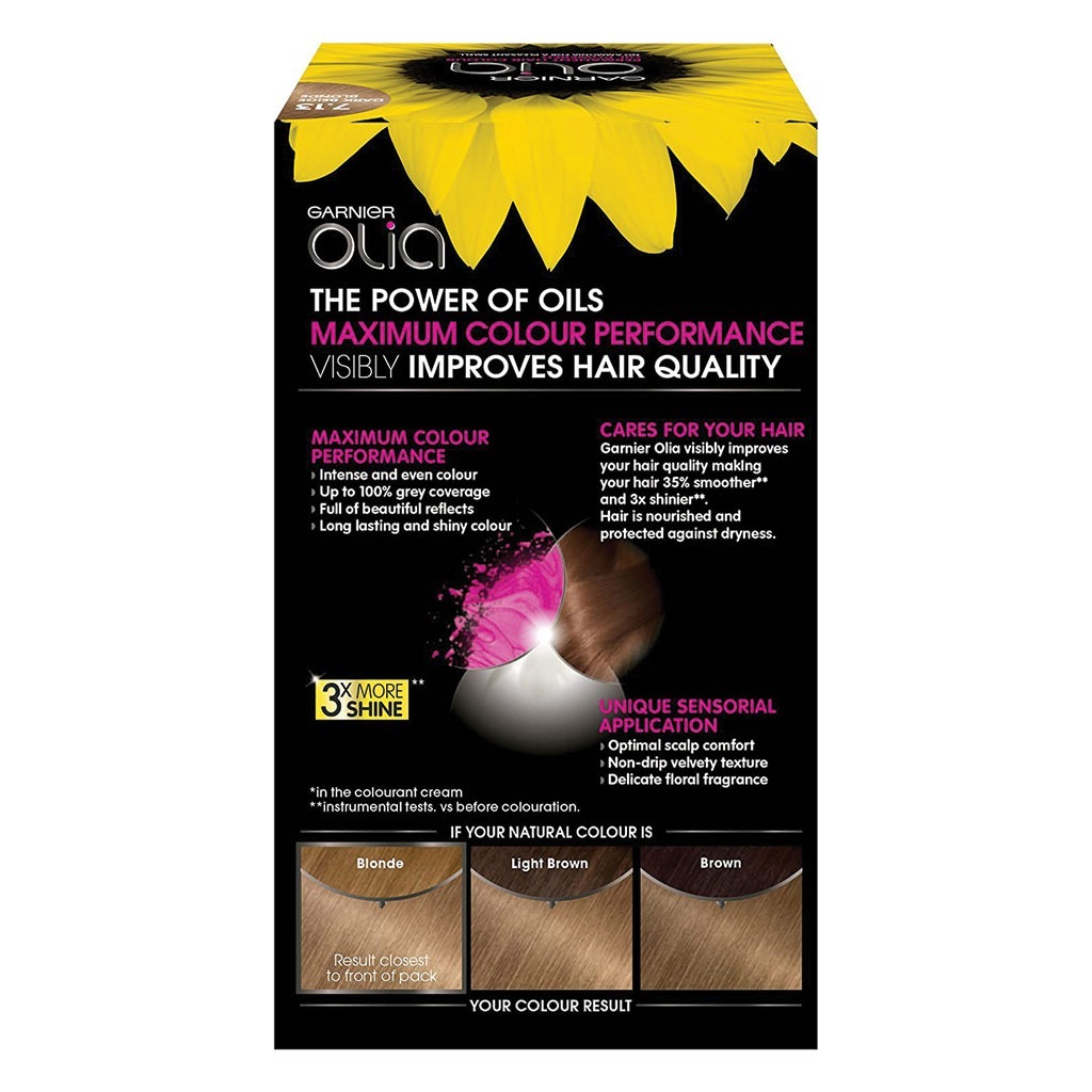 Garnier Olia Permanent Hair Color 7.1 Beige Dark Blonde Kit