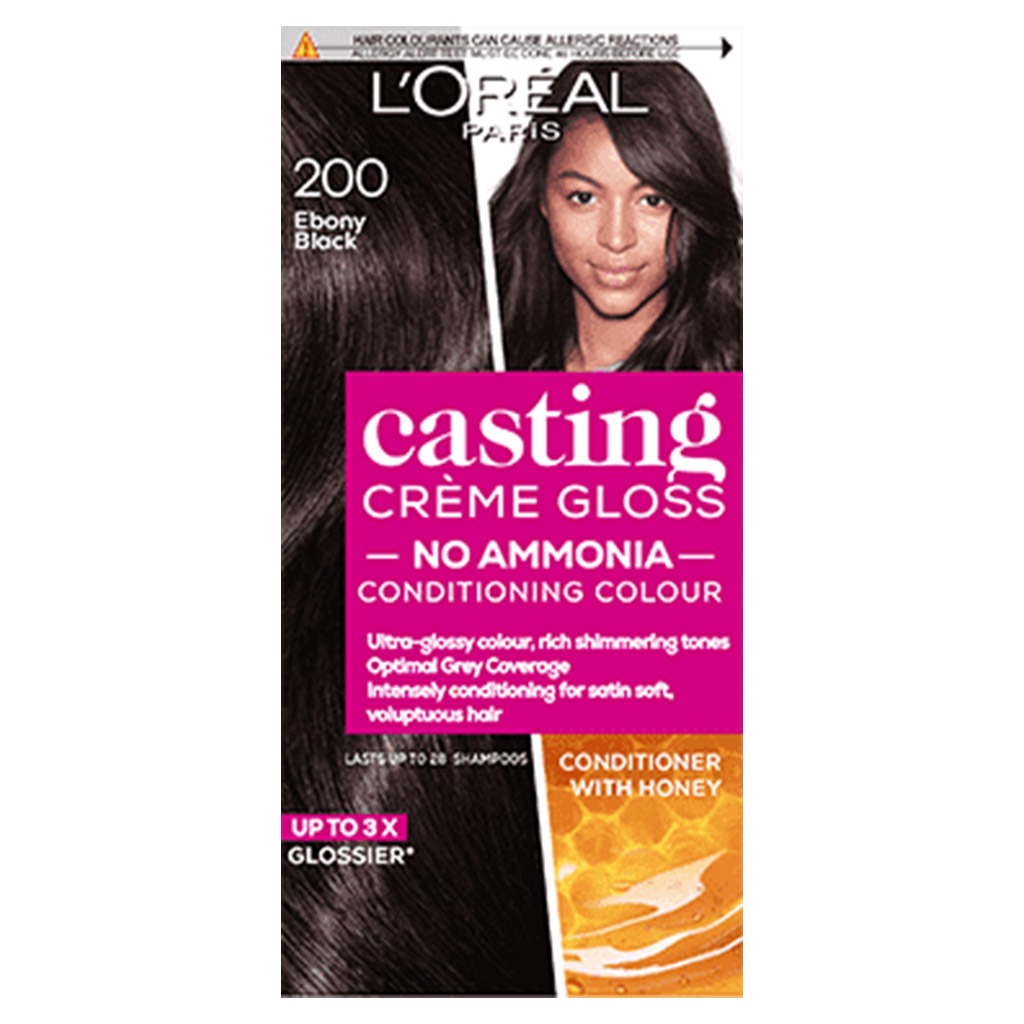 Loreal Casting Cream Gloss Semi-Permanent Conditioning Hair Color 200 Deep Black Kit