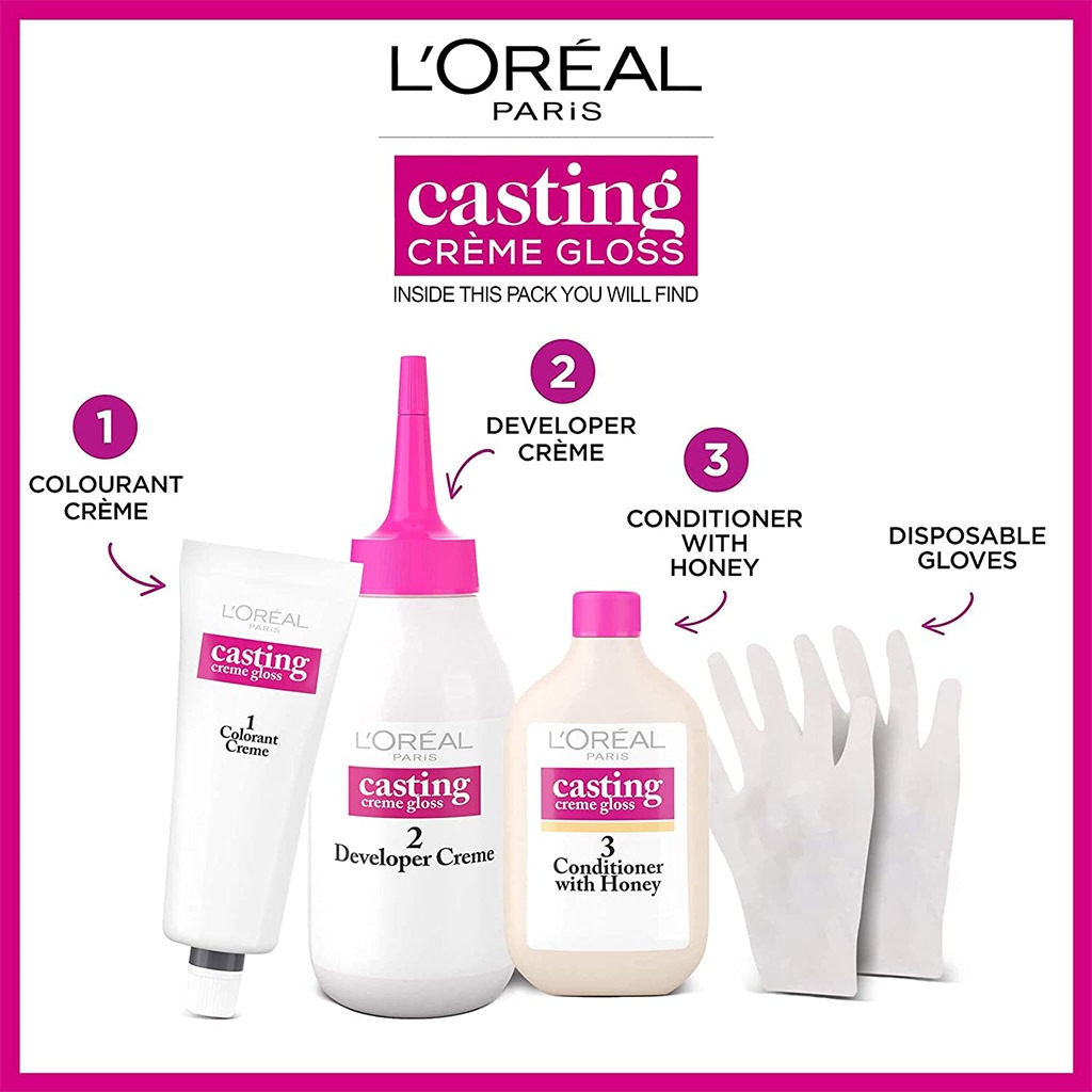 Loreal Casting Cream Gloss Semi-Permanent Conditioning Hair Color 323 Dark Chocolate Kit