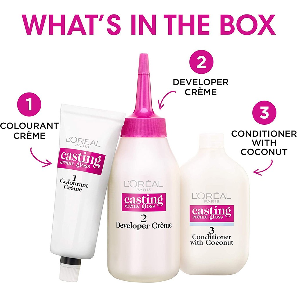 Loreal Casting Cream Gloss Semi-Permanent Conditioning Hair Color 500 Light Brown Kit