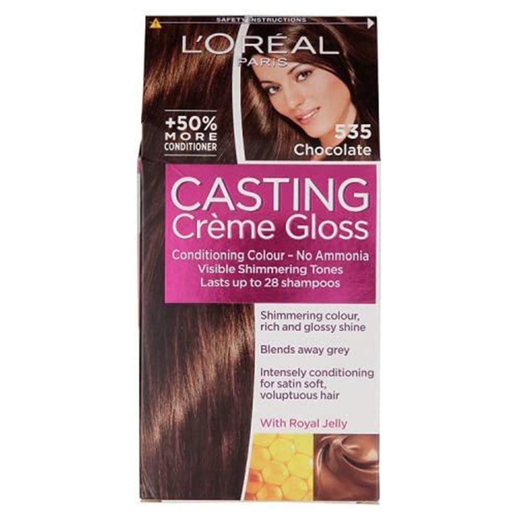 Loreal Casting Cream Gloss Semi-Permanent Conditioning Hair Color 535 Chocolate Kit