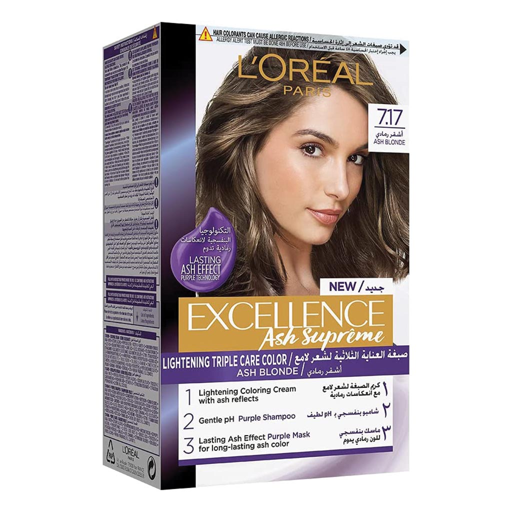 Loreal Paris Excellence Ash Supreme Cream Hair Color 7.17 Ash Blonde
