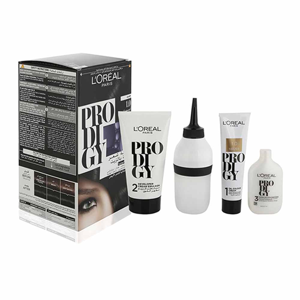 Loreal Paris Prodigy Permanent Oil Hair Color 1 Obsidian Kit