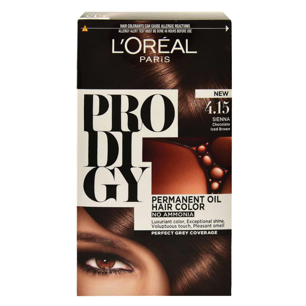 Loreal Paris Prodigy Permanent Oil Hair Color 4.15 Sienna Kit