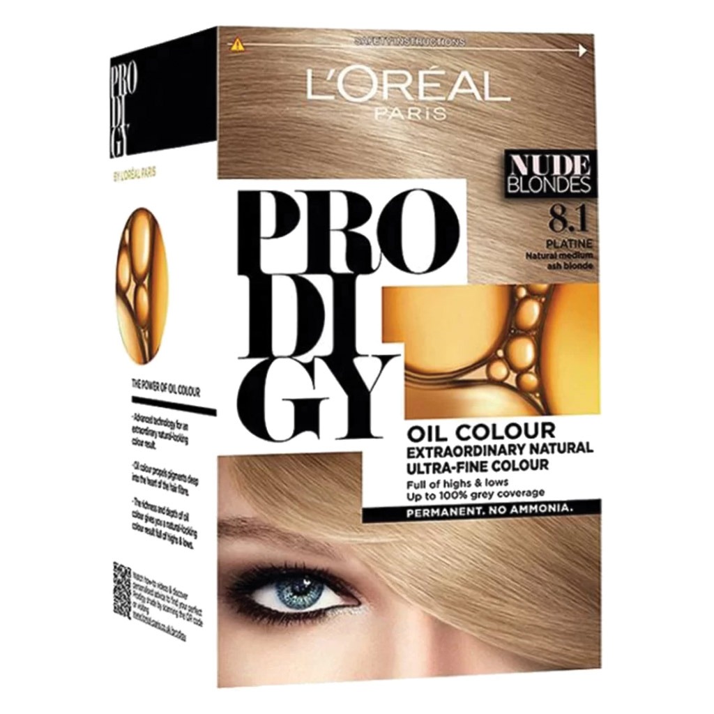 Loreal Paris Prodigy Permanent Oil Hair Color 8.1 Platine Kit