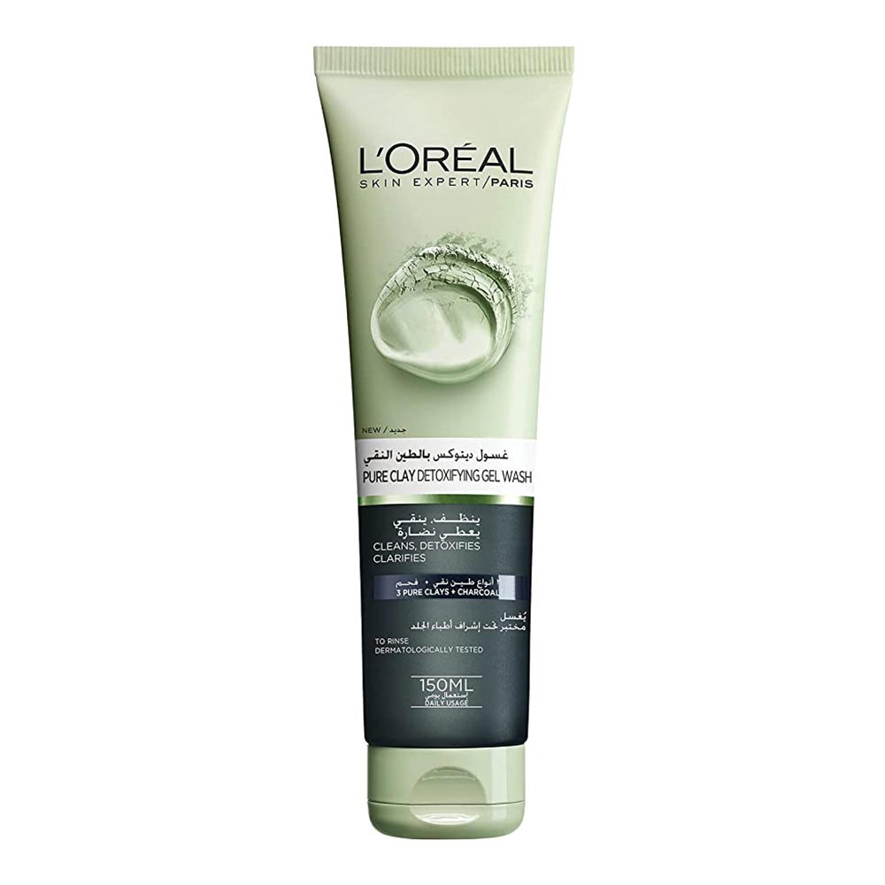 Loreal Paris Skin Expert Pure Clay Detoxifying Gel Wash Charcoal 150 mL