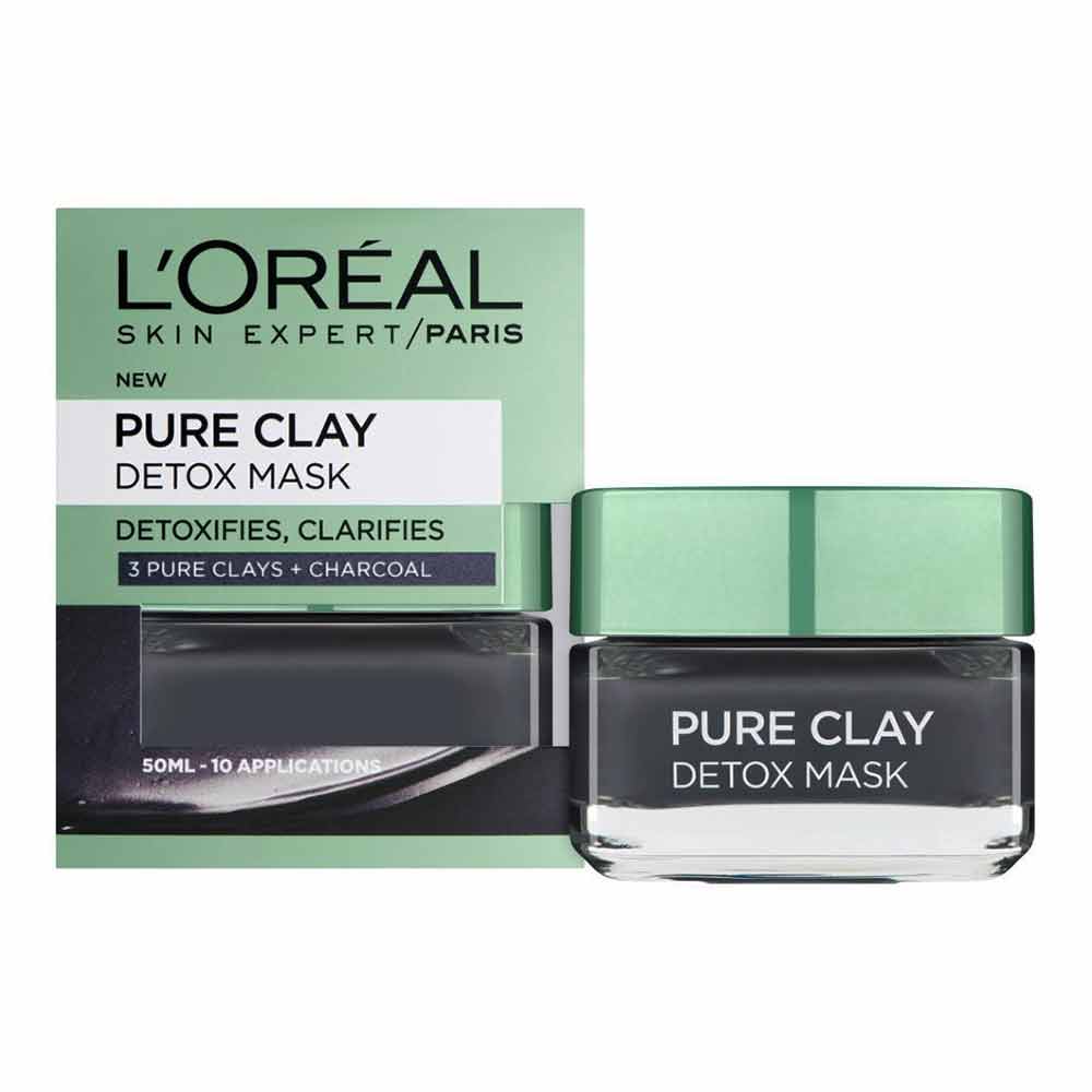 Loreal Paris Skin Expert Pure Clay + Charcoal Detox Mask 50 mL