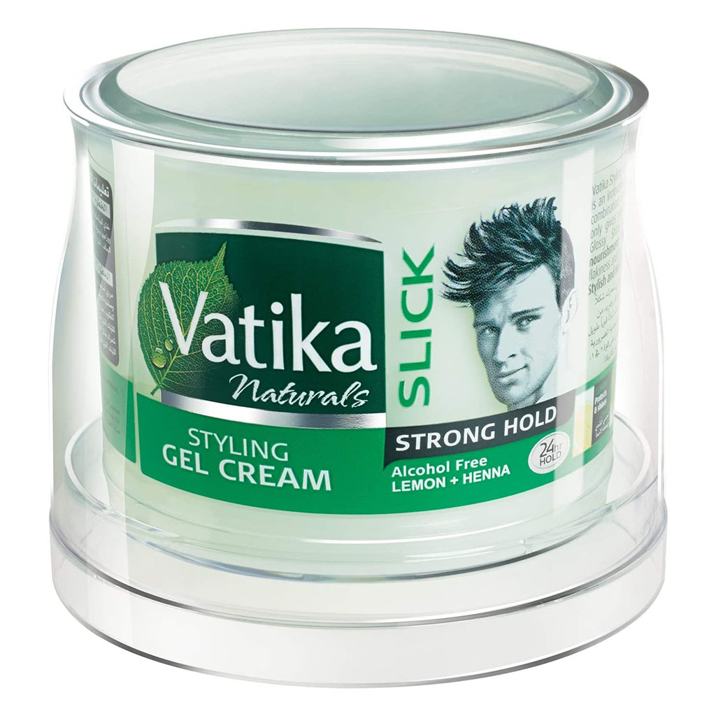 Dabur Vatika Naturals Slick Strong Hold Lemon + Henna Alcohol-Free Hair Styling Gel Cream 250g