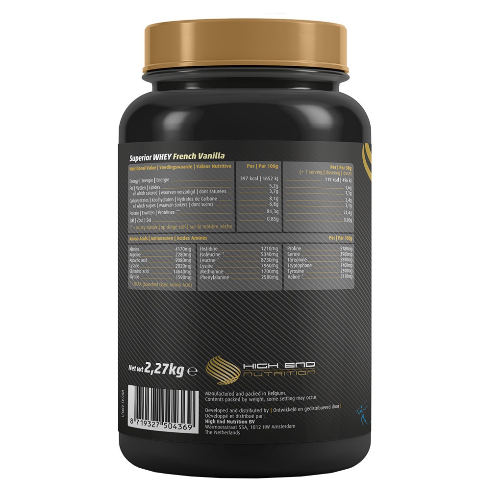 High End Nutrition Superior Whey French Vanilla Powder 2.27 Kg