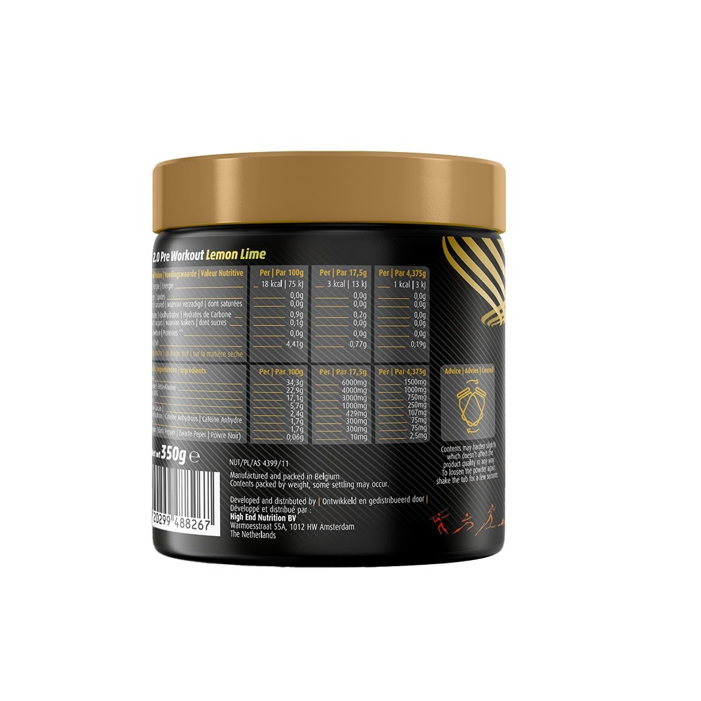 High End Nutrition Mr. T 2.0 Pre Workout Lemon Lime Powder 350 g