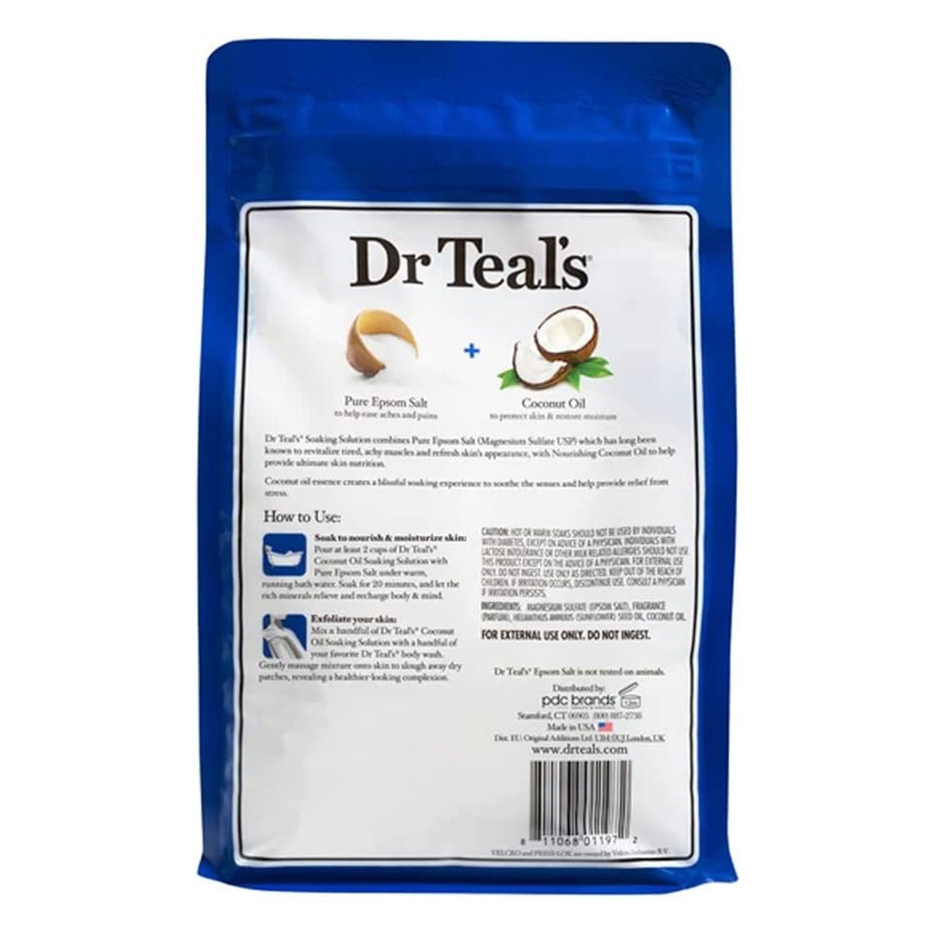 Dr Teal's Pure Epsom Salt Soaking Solution Coconut Oil 1036 g