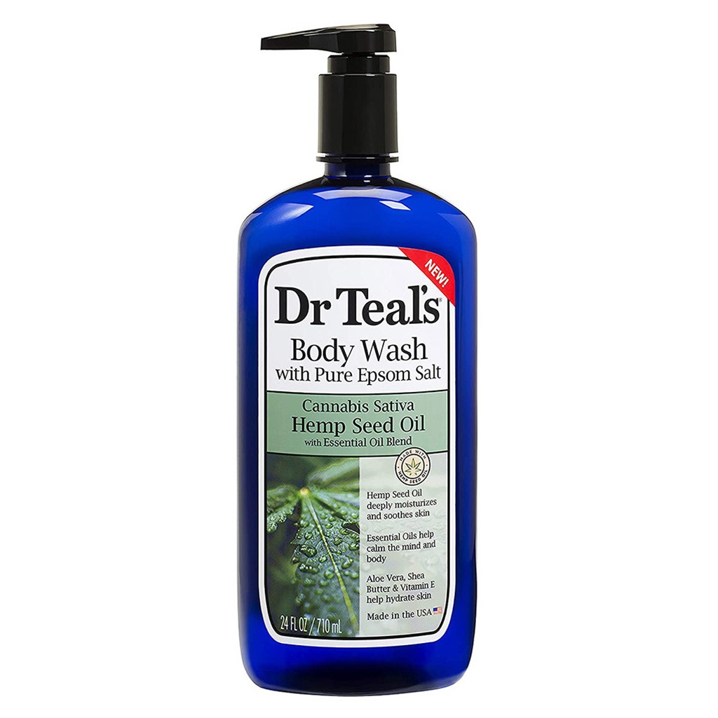 Dr Teal's Pure Epsom Salt Body Wash Hemp Seed Oil 710 mL