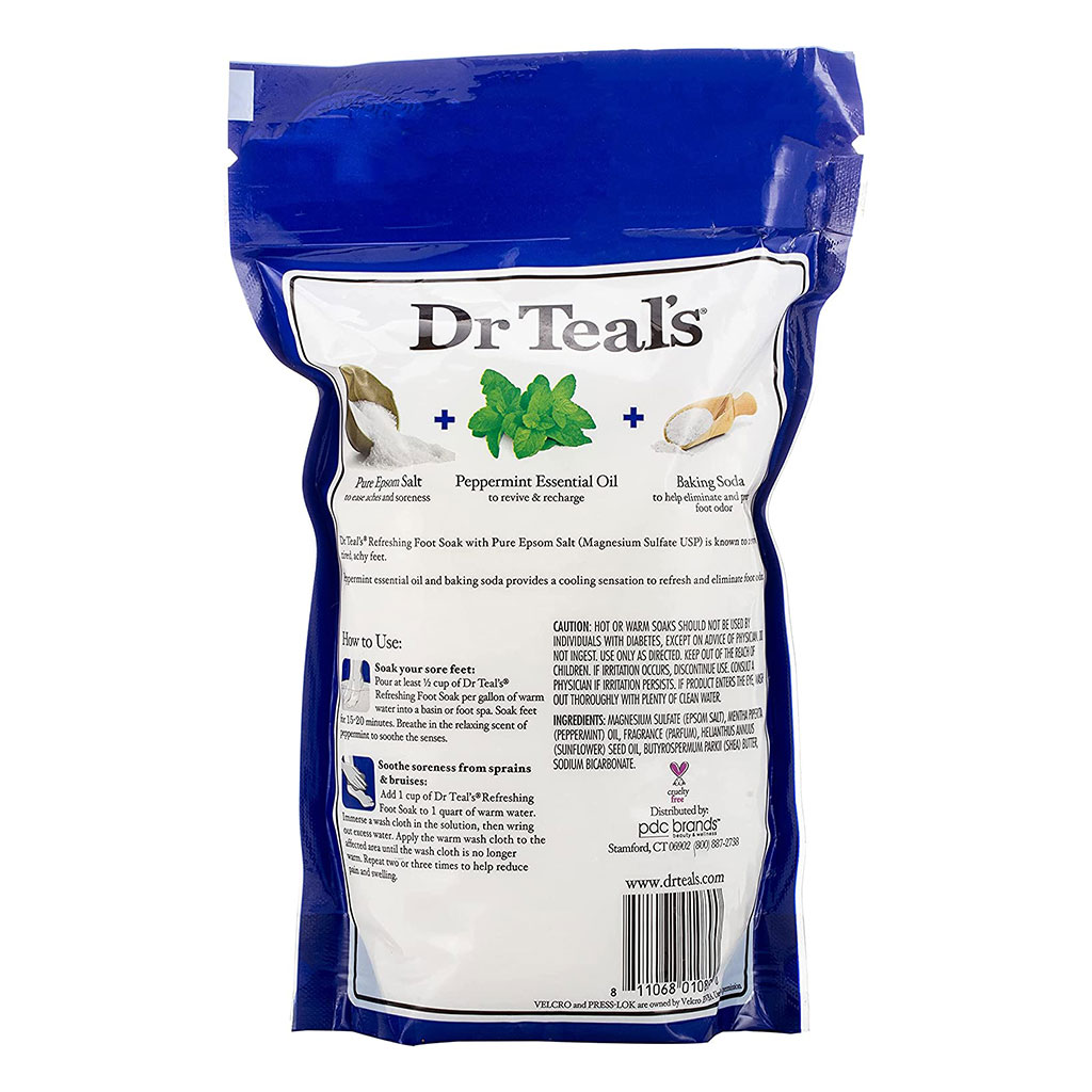 Dr Teal's Pure Epsom Salt Refreshing Foot Soak With Cooling Peppermint 909 g