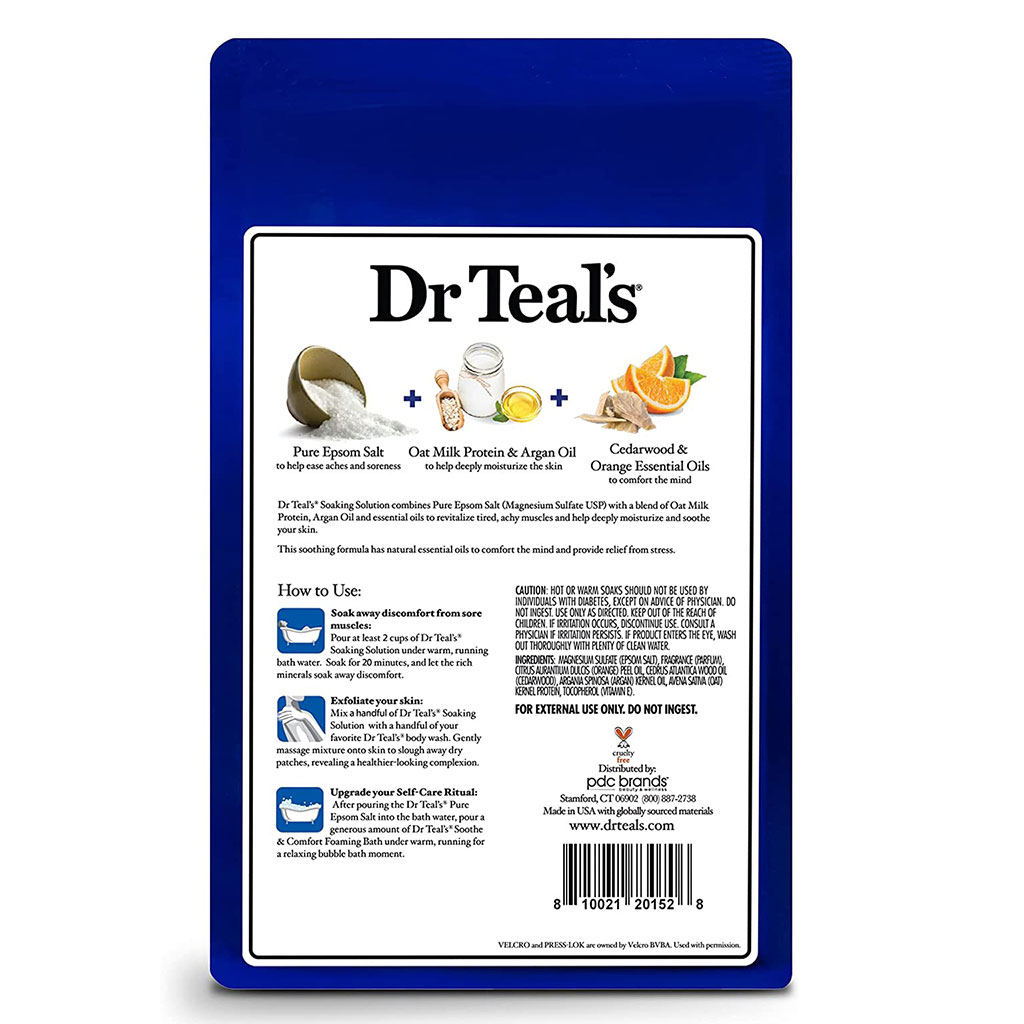 Dr Teal's Pure Epsom Salt Soaking Solution Oat Milk, Argan Oil & Essential Oil 1036 g