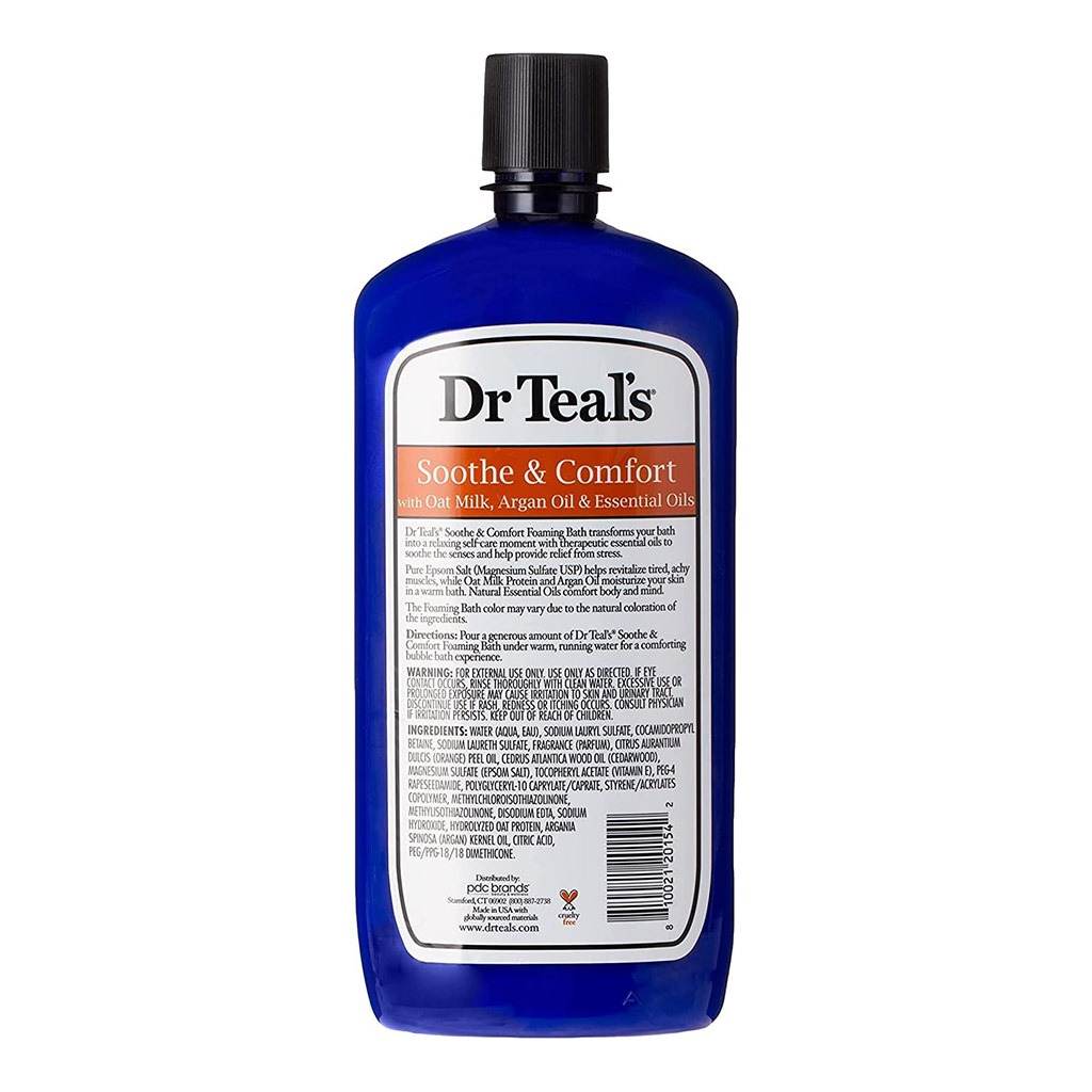 Dr Teal's Foaming Bath With Pure Epsom Salt With Oat Milk And Argan Oil & Essential Oil 1000 mL