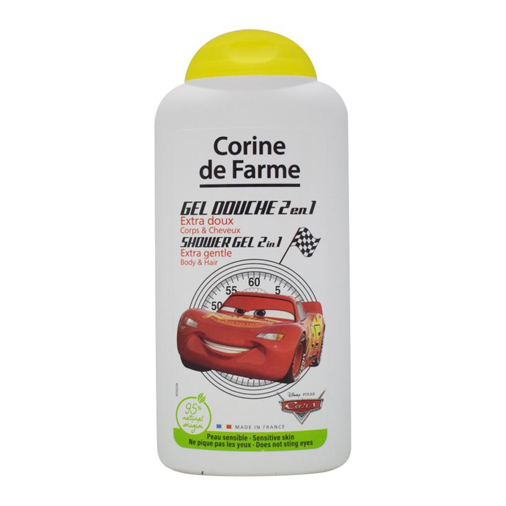 Corine De Farme Extra Gentle 2 In 1 Hair & Body Kids Shower Gel Cars 250 mL