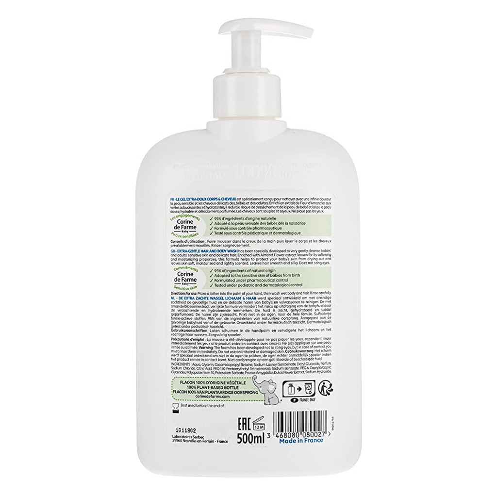 Corine De Farme Baby Extra Gentle Hair & Body Wash 500 mL