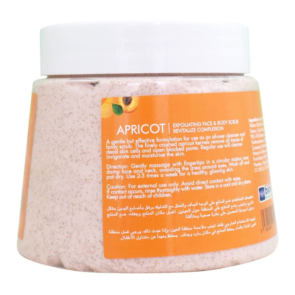 Bio Skincare Apricot Exfoliating Face & Body Scrub 500 mL