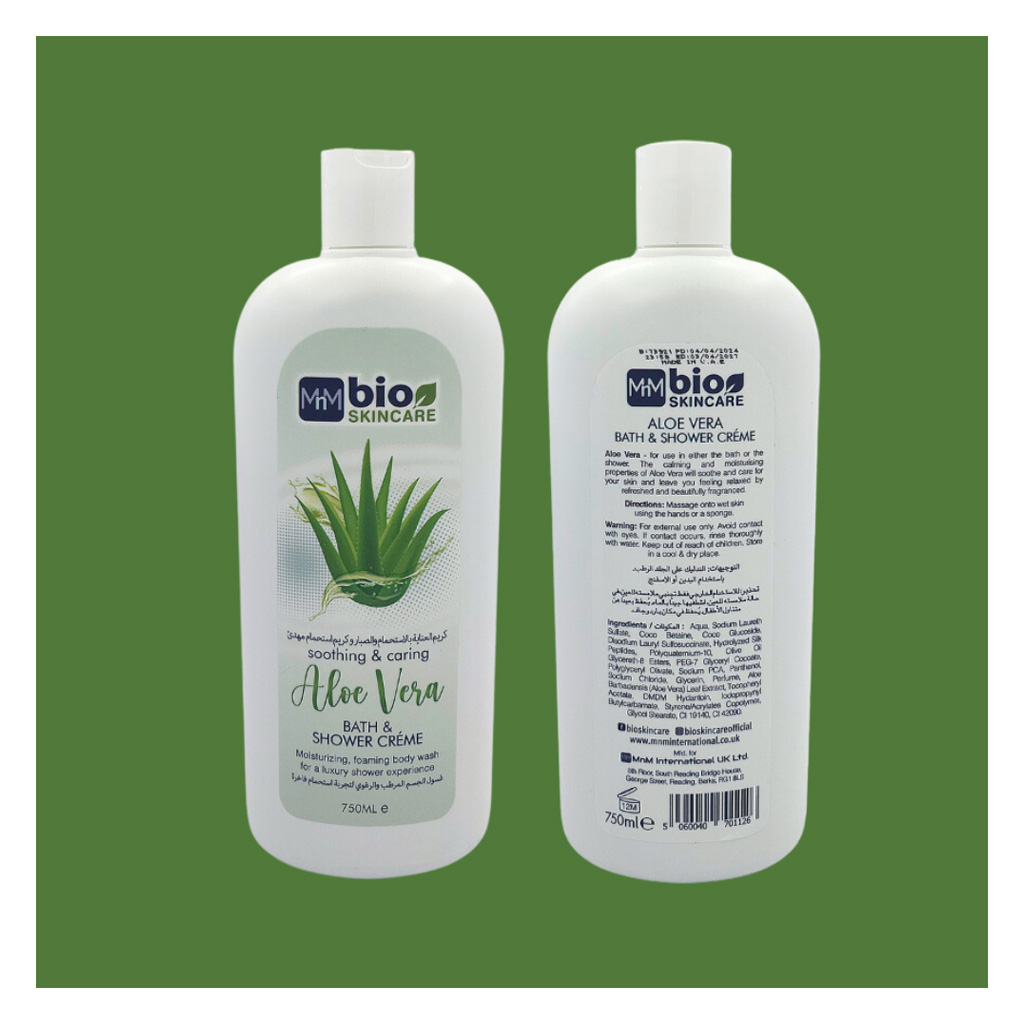 Bio Skincare Soothing & Caring Aloe Vera Bath And Shower Cream 750 mL