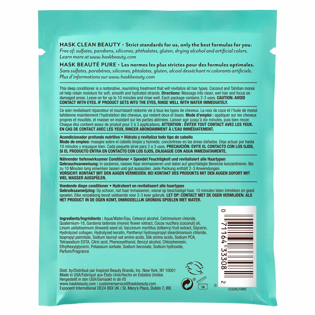 Hask Monoi Coconut Oil Nourishing Deep Conditioner For All Hair types 50 g