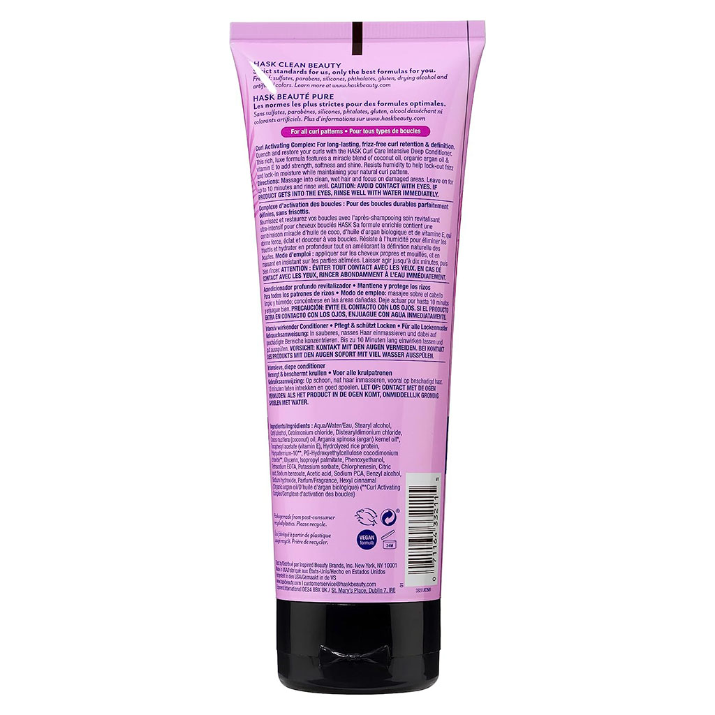 Hask Curl Care Intensive Deep Conditioner To Protect & Maintain All Curl Patterns 198ml