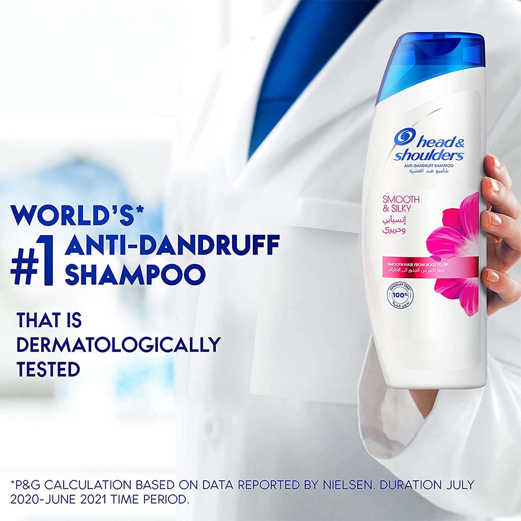 Head & Shoulders Smooth & Silky Anti-Dandruff Paraben-Free Shampoo For Dry & Frizzy Hair 200ml