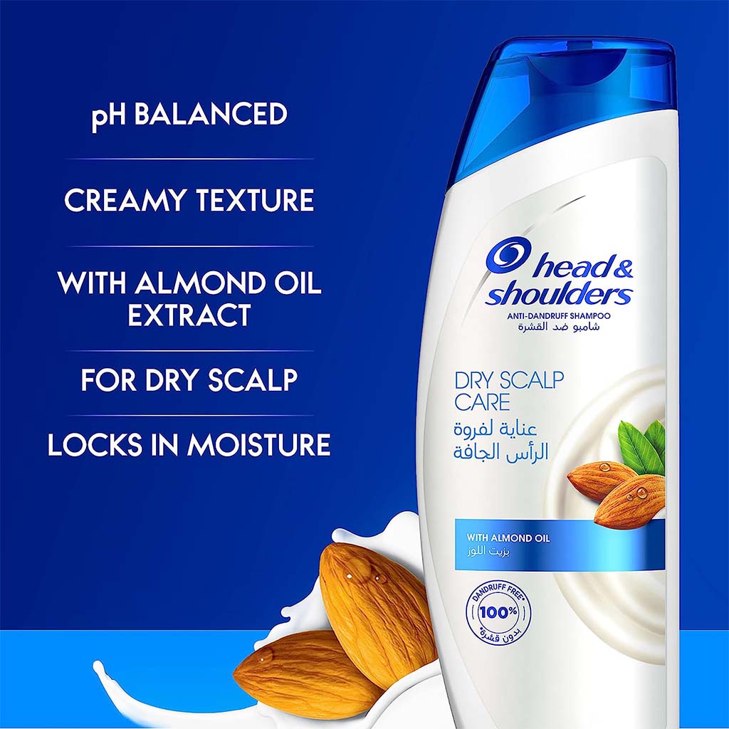 Head & Shoulders Dry Scalp Care Anti-Dandruff Paraben Free Shampoo With Almond Oil 400ml