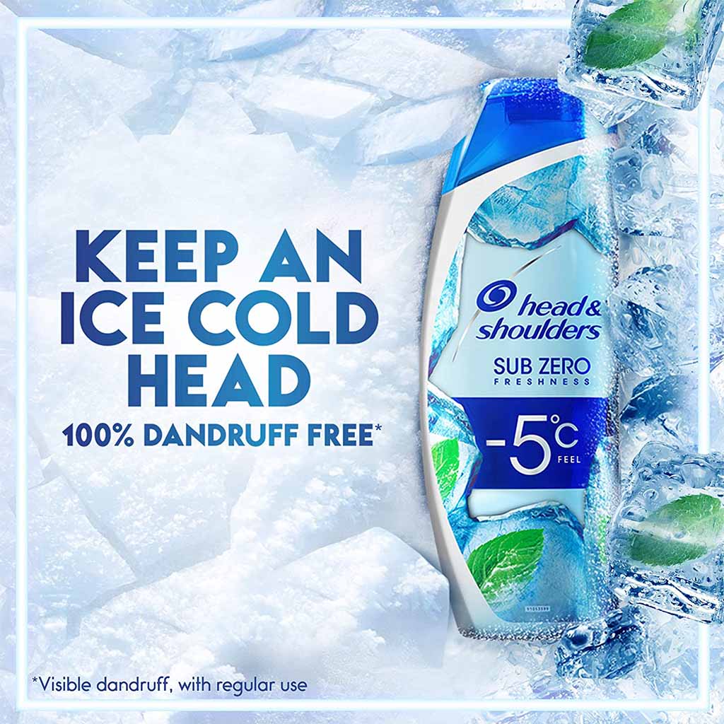 Head & Shoulders Sub Zero Menthol Anti-Dandruff Shampoo For Cooling Freshness 400ml 