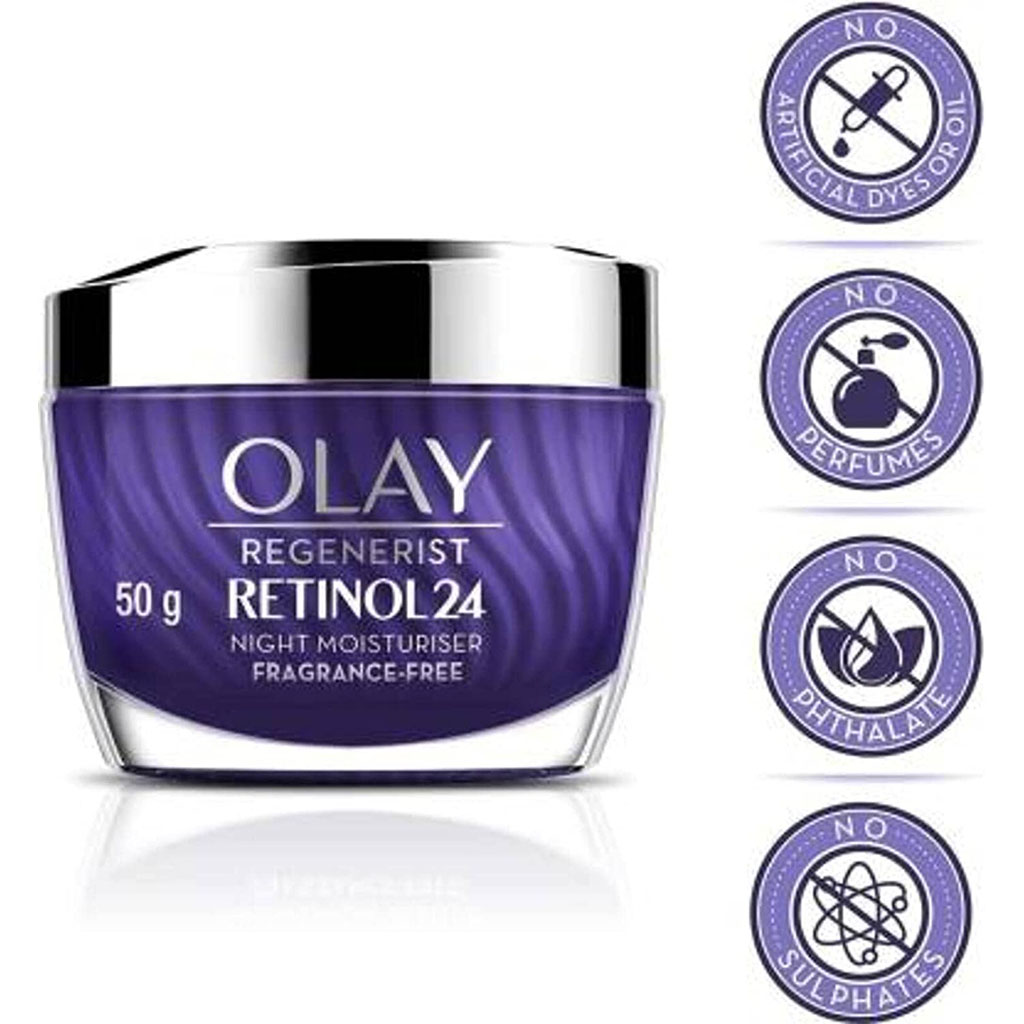 Olay Regenerist Retinol24 Fragrance Free Night Moisturiser Cream 50g