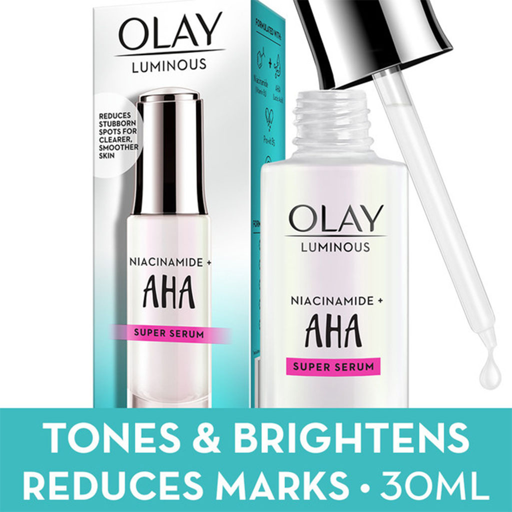 Olay Luminous Niacinamide + AHA Brightening Super Face Serum 30ml