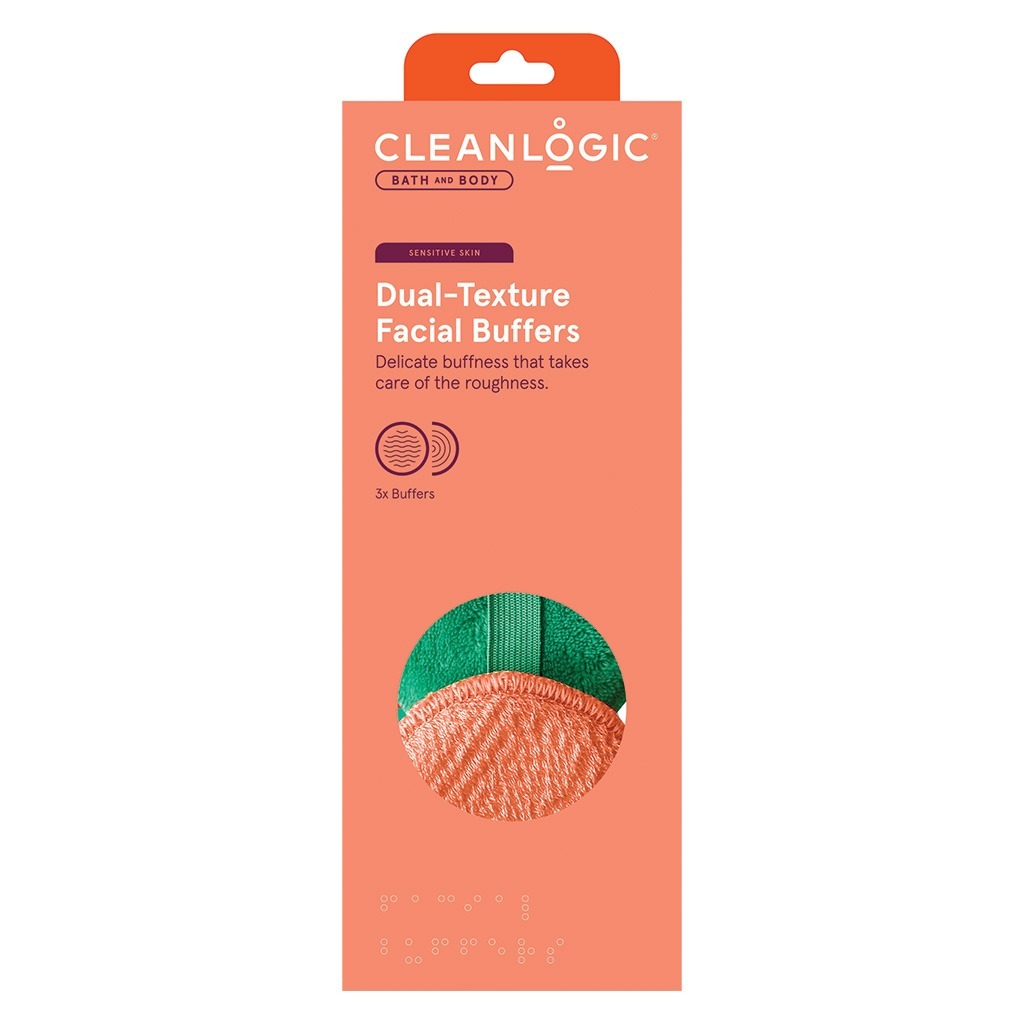 Cleanlogic Bath & Body Dual-Texture Facial Buffers Sensitive Skin 3's CL-35