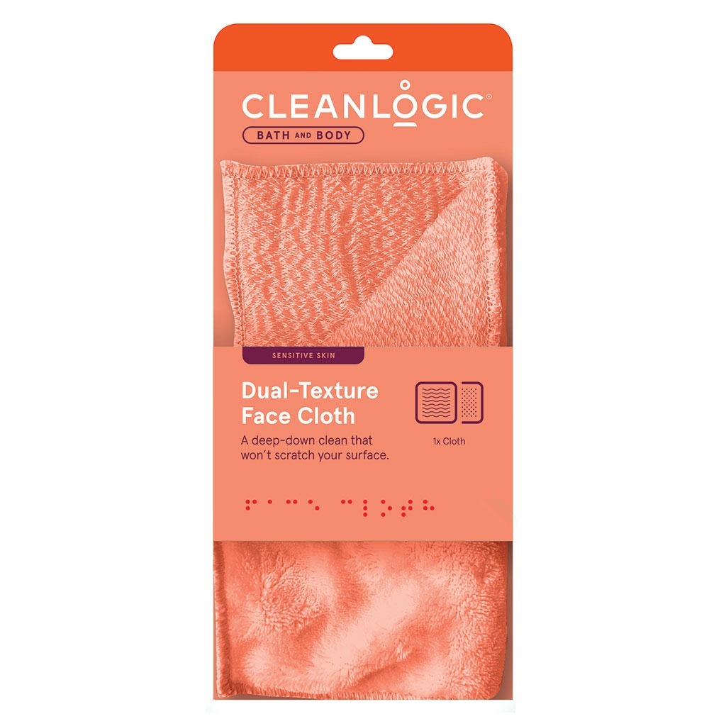 Cleanlogic Bath & Body Dual-Texture Face Cloth Sensitive Skin CL-356-48