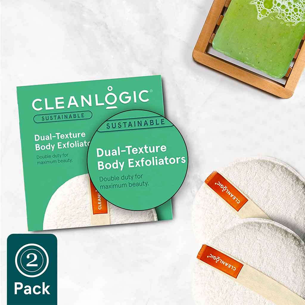 Cleanlogic Sustainable Dual Texture Body Exfoliator, Pack of 2's