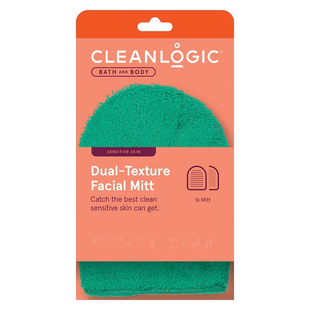 Cleanlogic Bath & Body Dual-Texture Facial Mitt Sensitive skin CL-354-48