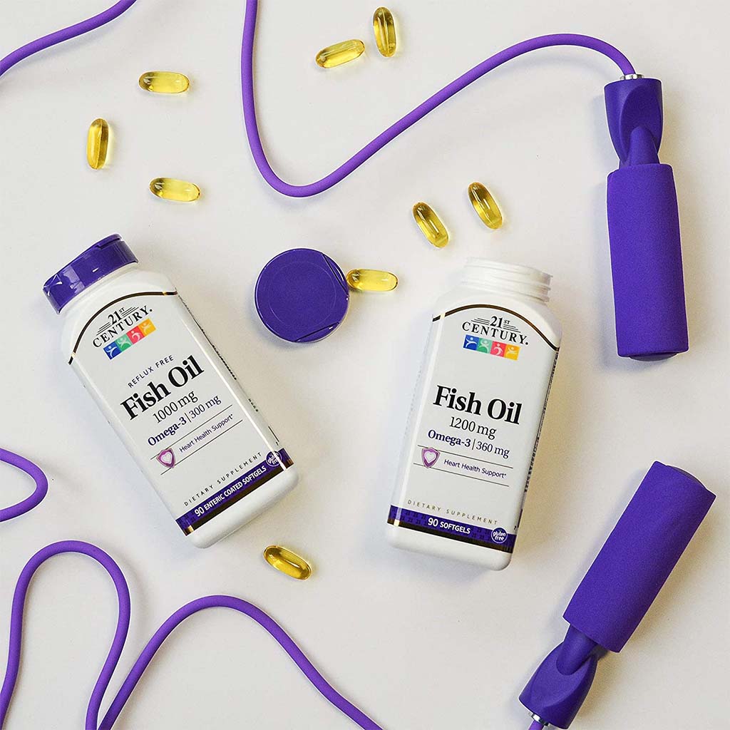 21st Century Omega 3 1200mg Fish Oil Supplement Softgels, Pack of 90's