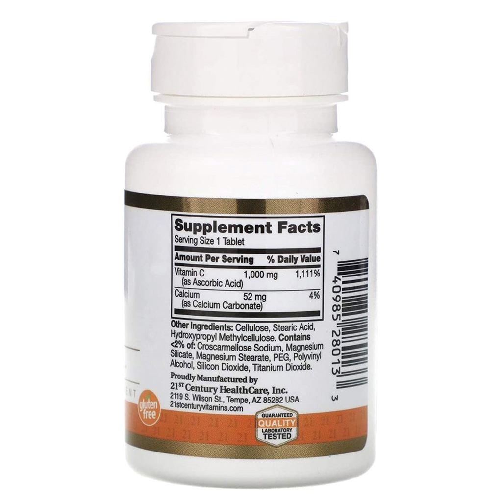 21st Century Vitamin C 1000mg Tablets For Antioxidant & Immunity Support, Pack of 60's
