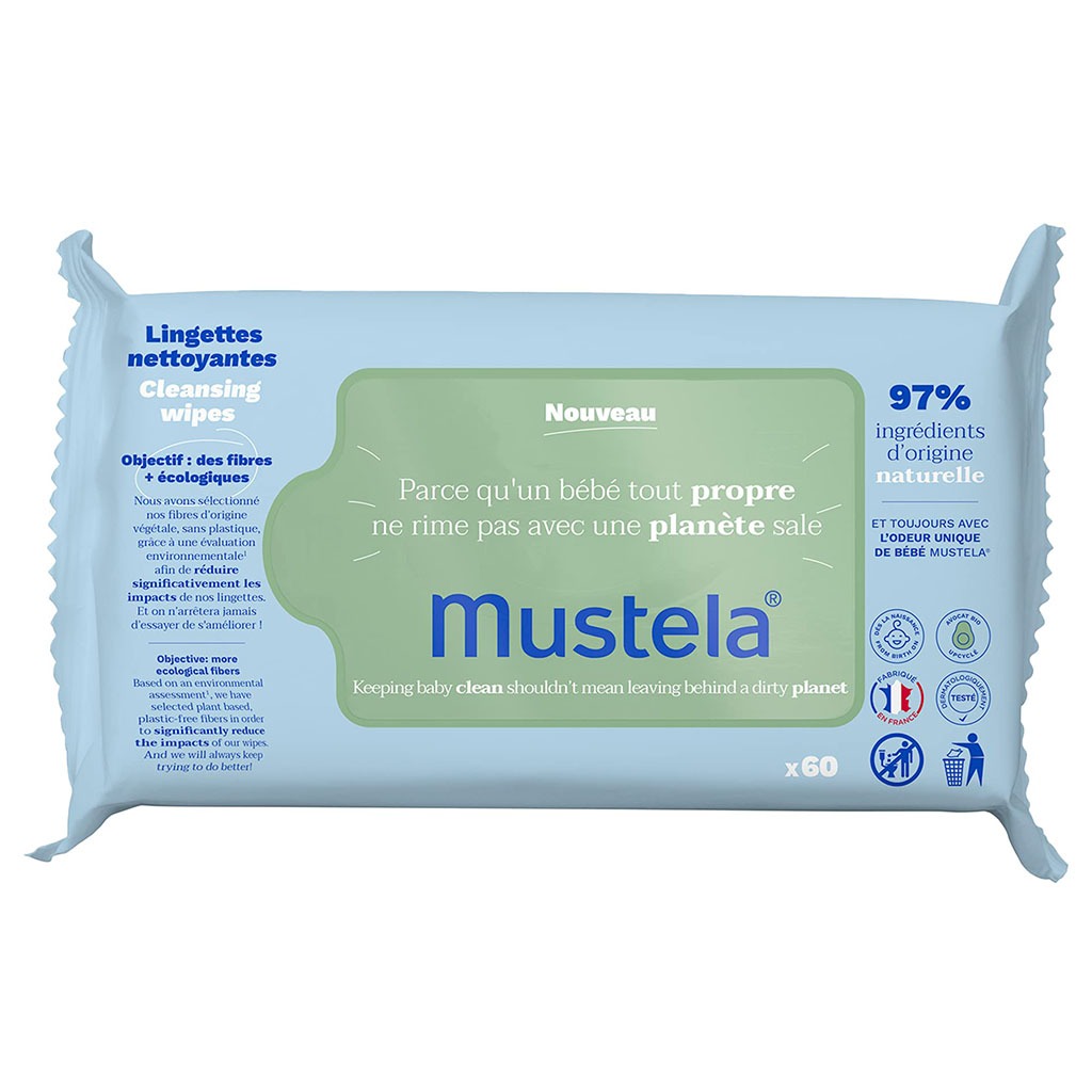 Mustela Baby Cleansing Wipes, Packs of 60's
