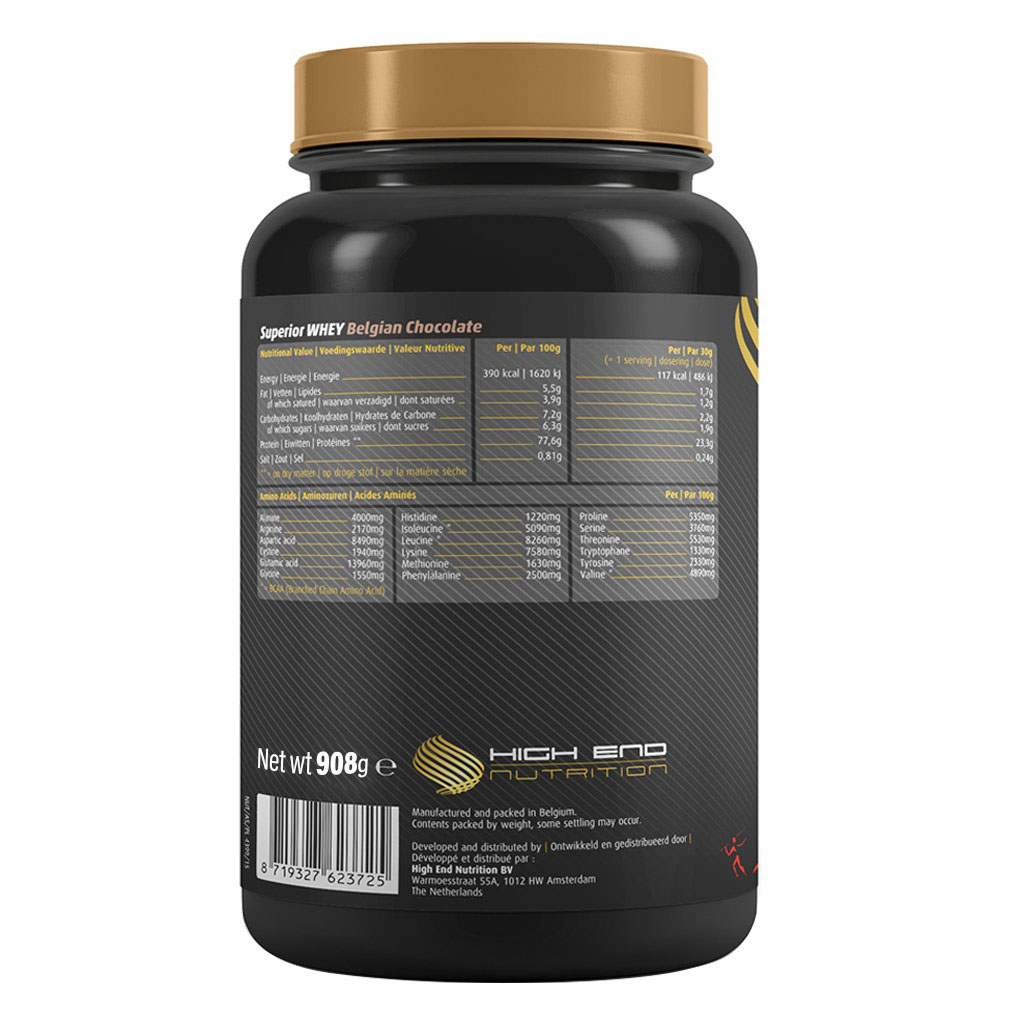 High End Nutrition Superior Whey Belgian Chocolate Powder 908 g