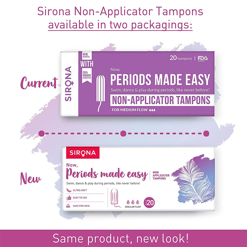Sirona Now Periods Made Easy Premium Tampons Medium Flow 20's