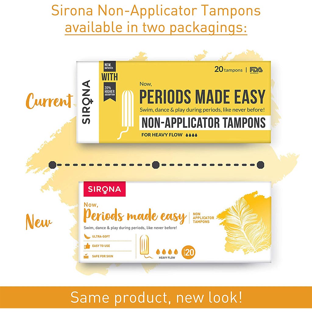 Sirona Now Periods Made Easy Premium Tampons Heavy Flow 20's
