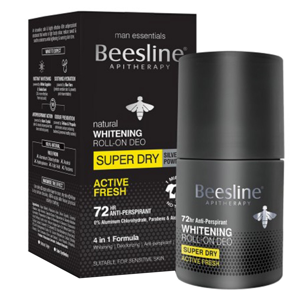 Beesline® Apitherapy Men Whitening Roll-On Deo Super Dry Active Fresh 50 mL